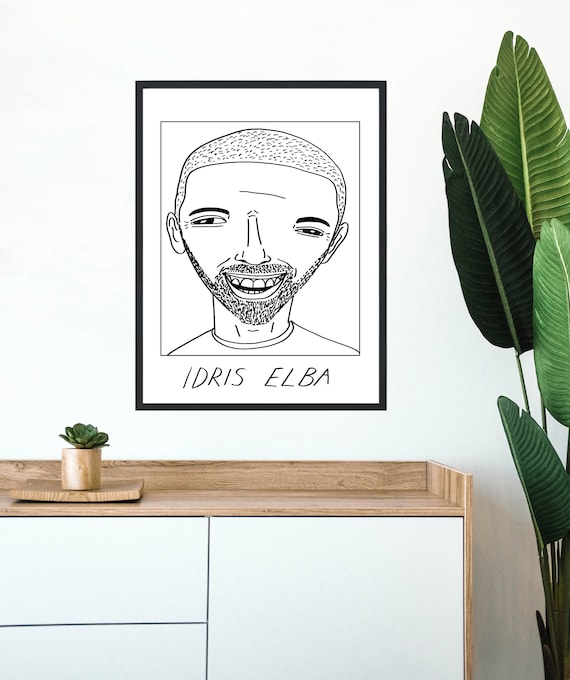 Badly Drawn Celebs - Idris Elba - Poster / Print - BUY 2 GET 3RD FREE - Free Delivery