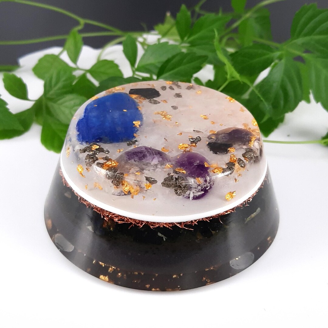 Orgonite Towerbuster With Kyanite, Amethyst, Shungite, Rose Quartz