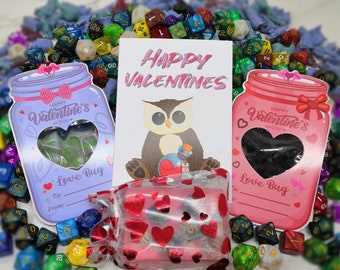 Scatola di San Valentino D&D - Dadi misteriosi, sapone, miniature e biglietto di San Valentino! - Set di dadi D&D - Dungeons and Dragons - San Valentino D&D