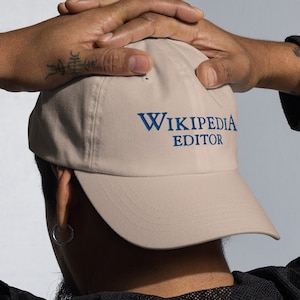 Wikipedia Editor Hat Funny Embroidered Baseball Cap Meme Hat Internet Nerdy Gifts Geek Style Stan Twitter Weirdcore Introvert Wikipedia Hat