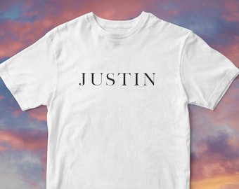 Justin Unisex TShirt  Front Print  Justin Bieber MerchBelieber Fan Gift World Tour TeeTumblr Aesthetic ShirtTrendy Pinterest Outfit