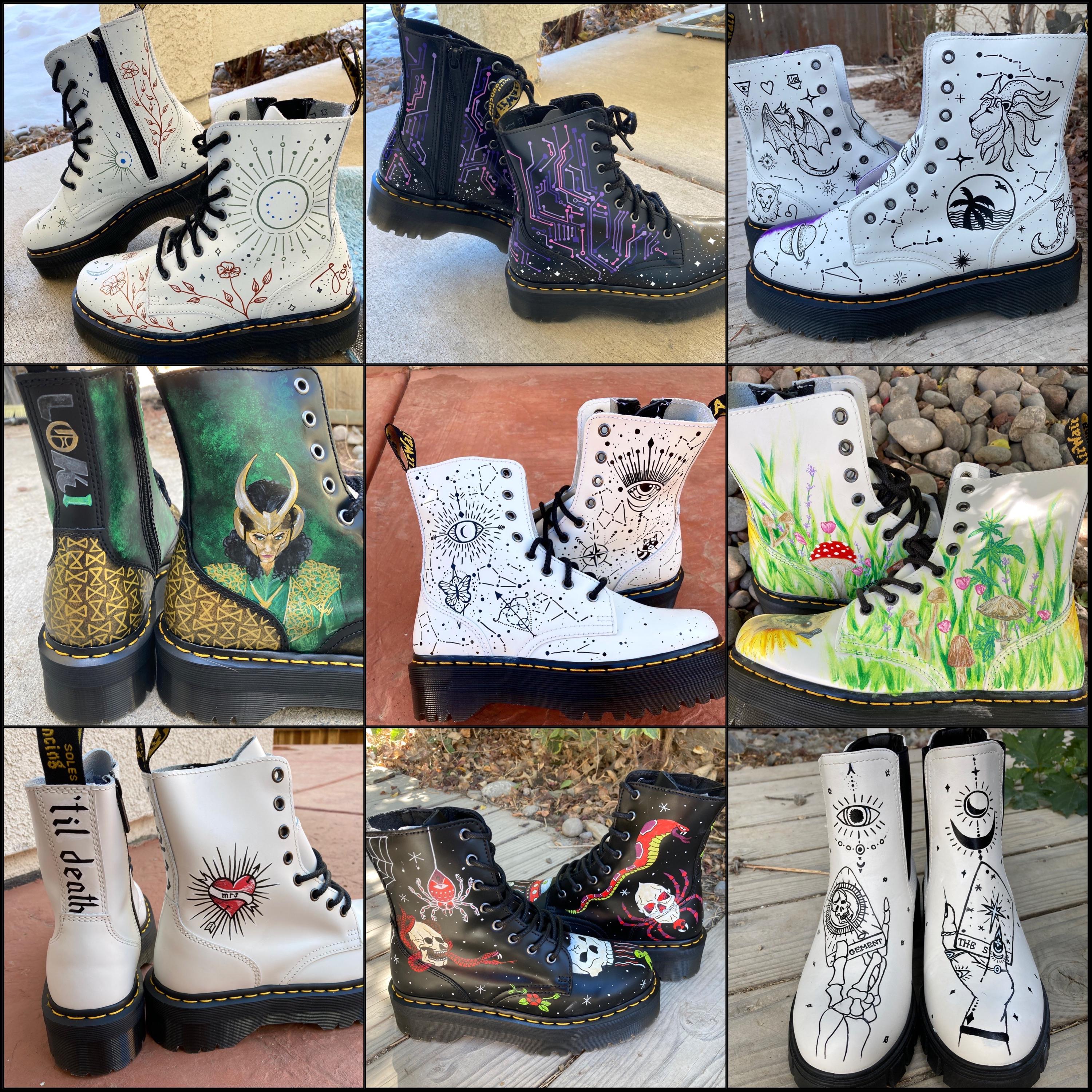 Custom Painted Dr. Martens Jadon Platforms // Personalized Shoes