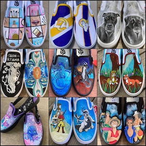 Custom Painted Vans // Completely Customizable Handpainted Shoes / Slip-Ons / Sneakers / Christmas gift for him her *READ DESCRIPTION*