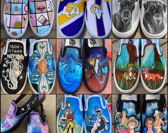 Custom Painted Vans // Completely Customizable Handpainted Shoes / Slip-Ons / Sneakers / Christmas gift for him her *READ DESCRIPTION*