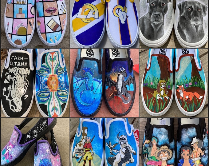 Custom Painted Vans // Completely Customizable Handpainted Shoes / Slip-Ons / Sneakers / Christmas gift for him her *READ DESCRIPTION*