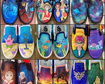 Custom Painted Vans // Completely Customizable Handpainted Shoes / Slip-Ons / Sneakers / birthday gift for him her *READ DESCRIPTION*