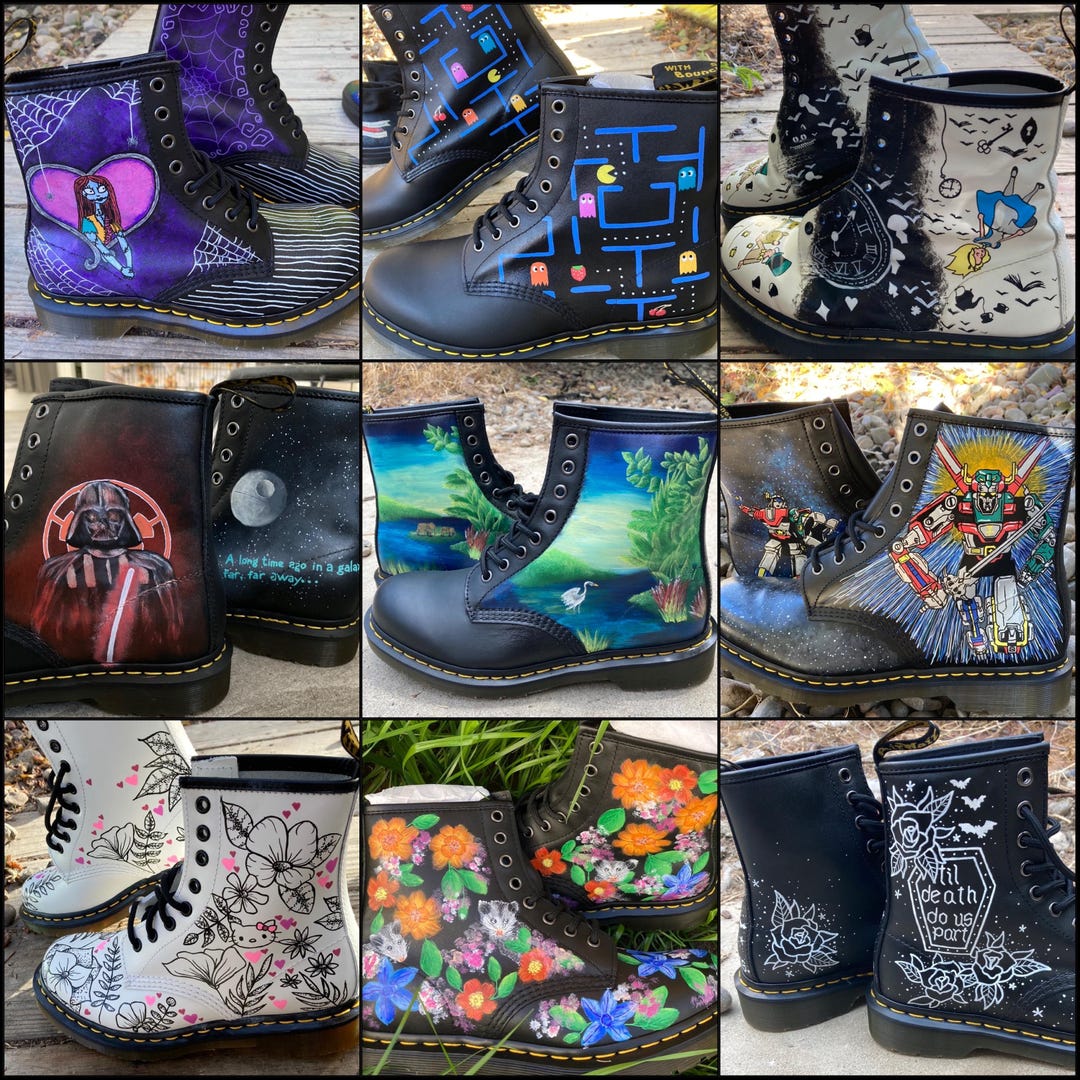 Custom Painted Dr. Martens 1460s // Personalized Handpainted Shoes