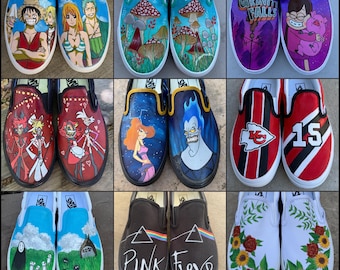 Custom Painted Vans // Completely Customizable Handpainted Shoes / Slip-Ons / Sneakers / Christmas gift for him her *READ DESCRIPTION*