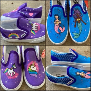 Custom Painted Kids Vans Personalized Boys Girls Shoes / Slip-Ons / Sneakers / birthday gifts for her him READ DESCRIPTION image 2