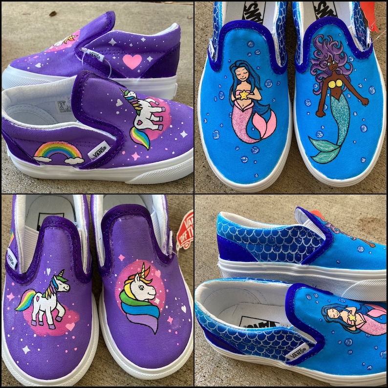 Custom Painted Kids Vans Personalized Boys Girls Shoes / Slip-Ons / Sneakers / birthday gifts for her him READ DESCRIPTION image 2