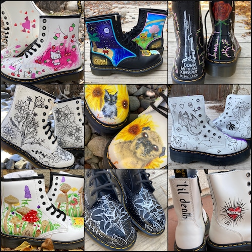 Custom Dr. Martens 1460s Painted to 
