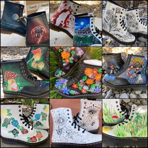 Custom Painted Dr. Martens 1460s // Personalized Handpainted Shoes / Combat Boots / Docs / Wedding birthday gift *READ DESCRIPTION*