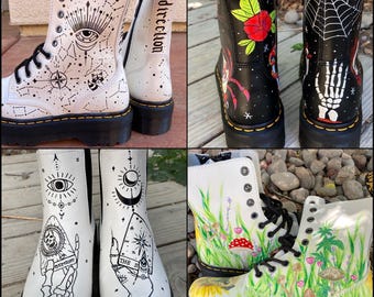Custom Painted Dr. Martens Jadon Platforms // Personalized Shoes / Combat Boots / Docs / Wedding birthday gift for her *READ DESCRIPTION*