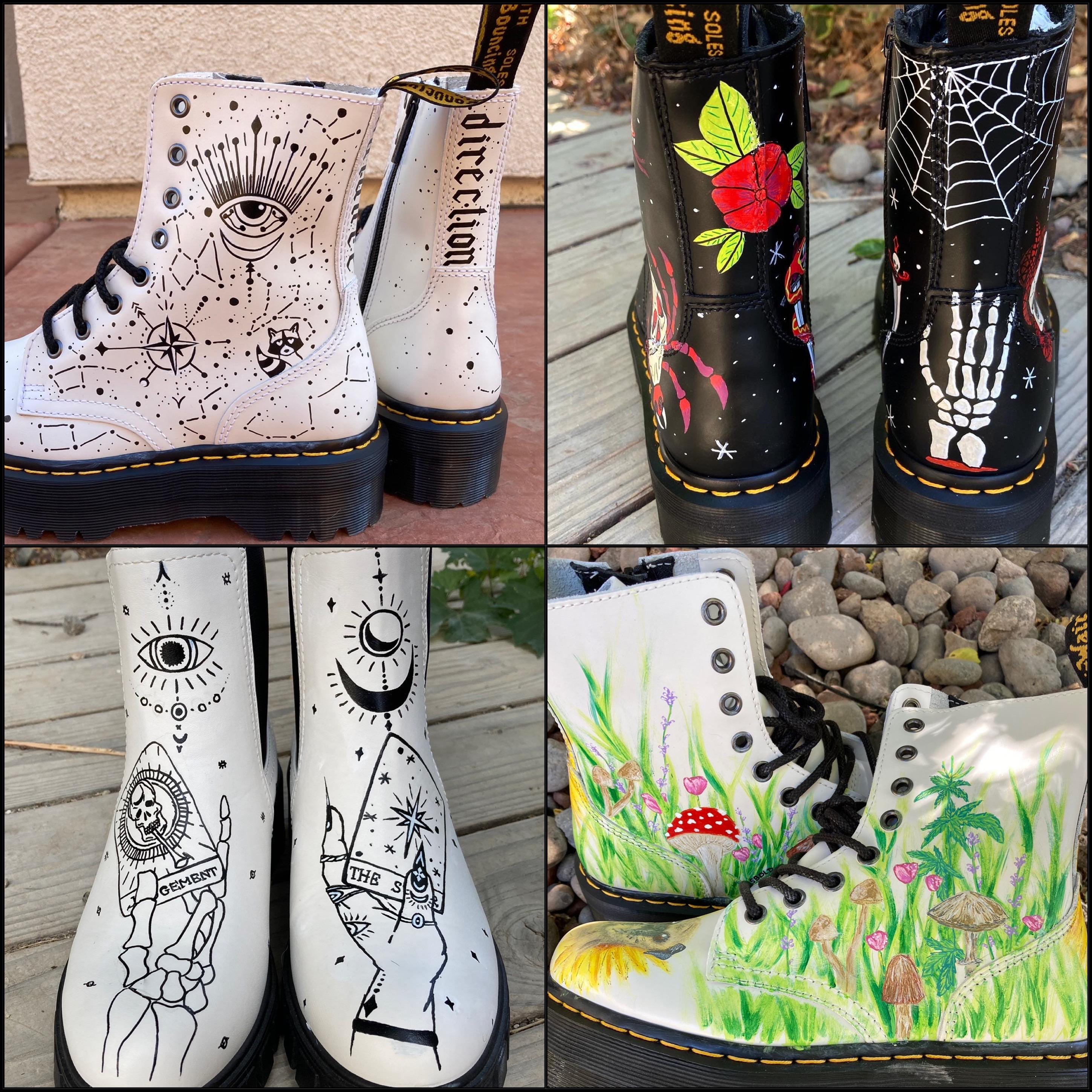 Custom Painted Dr. Martens Jadon Platforms // Personalized Custom Painted Dr. Martens Jadon Platforms // Personalized