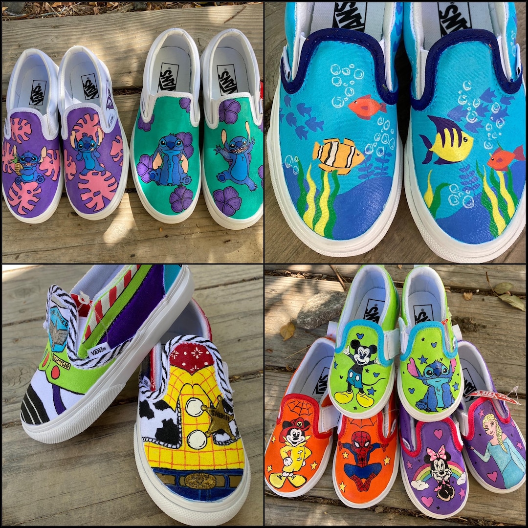 Custom Painted Kids’ Vans Personalized Boys Girls Shoes Slip-ons  Sneakers Birthday Gifts for Her Him *READ DESCRIPTION*