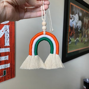 University of Miami Colors Car Charm Rainbow/ Handmade New/ Miami Hurricanes/ UM/ arcoíris