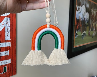 University of Miami Colors Car Charm Rainbow/ Handmade New/ Miami Hurricanes/ UM/ arcoíris