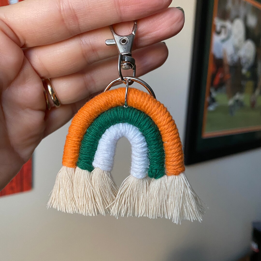University of Miami Rainbow Keychain/miami Hurricanes/ Um/canes ...