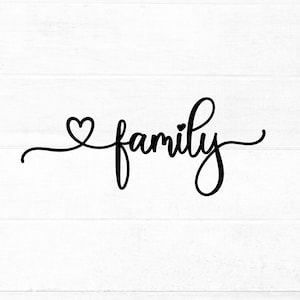 File di taglio SVG Heart Family per Cricut e silhouette con dettaglio del cuore, png, dxf, eps, script di famiglia svg