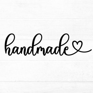 Handmade With Love Svg Files for Cricut, Handmade Svg, Mother's Day Card  Svg, Handdrawn Heart Svg,Small Business Shop Owner Svg for Stickers