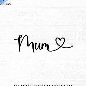 File di taglio mamma SVG per cricut e silhouette con dettaglio cuore, PNG, EPS, dxf / Festa della mamma in formato SVG