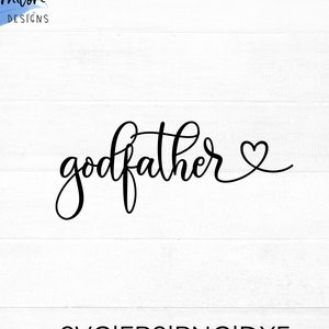 Archivo de corte SVG del Padrino para cricut y silueta con detalle de corazón, PNG, EPS, dxf