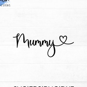 Mummy SVG cut file for cricut and silhouette with heart detail, PNG, EPS, dxf | Mother&#39;s Day svg