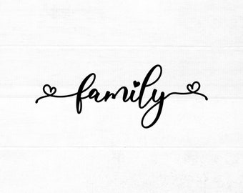 Family SVG cut file for cricut and silhouette with hearts, png, dxf, eps, Quote SVG