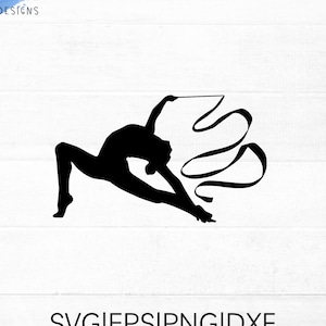 Rhythmic gymnastics ribbon SVG cut file for cricut and silhouette, gymnastics png, eps, dxf