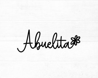 Abuelita SVG cut file for cricut and silhouette with flower detail, PNG, EPS, dxf | Mother's Day svg for Abuelita