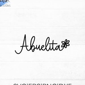 Abuelita SVG archivo de corte para cricut y silueta con detalle de flores, PNG, EPS, dxf / Día de la Madre svg para Abuelita
