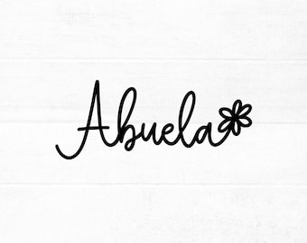 Abuela SVG cut file for cricut and silhouette with flower detail, PNG, EPS, dxf | Mother's Day svg for Abuela