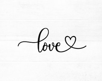 Love SVG cut file for cricut and silhouette with heart detail | Valentines Day SVG, PNG, eps, dxf