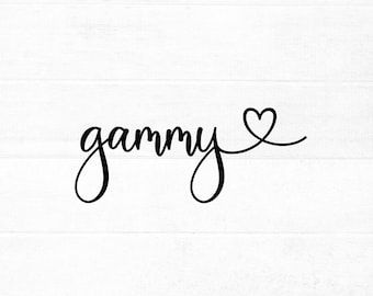 Gammy SVG cut file for cricut and silhouette with heart detail, PNG, EPS, dxf