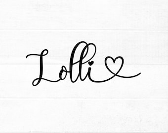 Lolli SVG cut file for cricut and silhouette with heart detail, PNG, EPS, dxf
