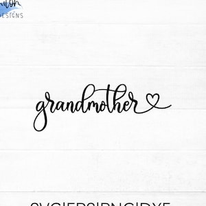 Fichier coupé grand-mère SVG pour cricut et silhouette avec détail du cœur, PNG, EPS, dxf