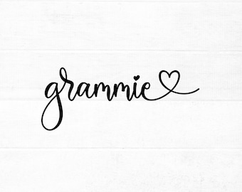 Grammie SVG cut file for cricut and silhouette with heart detail, PNG, EPS, dxf | Mother's Day svg for Grammie