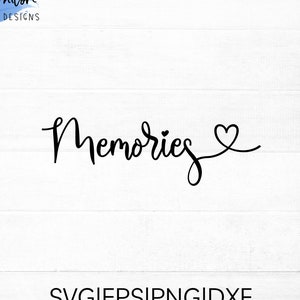 Recuerdos Archivo de corte SVG para cricut y silueta, PNG, EPS, dxf con detalle de corazón