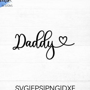 File di taglio SVG di papà per cricut e silhouette con dettagli a cuore, PNG, EPS, dxf / Festa del papà in formato SVG