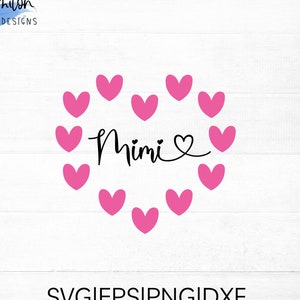Mimi multi-layer SVG cut file for cricut and silhouette with hearts, PNG, EPS, dxf