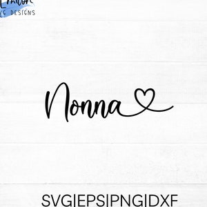 File di taglio SVG di Nonna per cricut e silhouette con dettaglio cuore, PNG, EPS, dxf / Festa della mamma in formato SVG per Nonna
