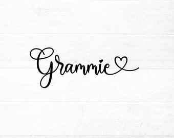 Grammie SVG cut file for cricut and silhouette with heart detail, PNG, EPS, dxf | Mother's Day svg for Grammie