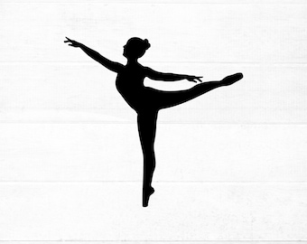Ballet dancer SVG cut file for cricut and silhouette | Ballerina in a balance silhouette PNG, EPS, dxf