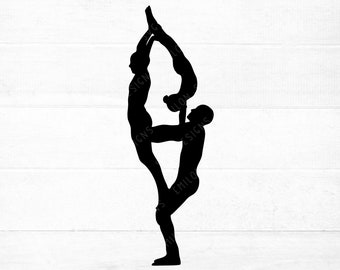 Acrobatic gymnastics balance SVG cut file for cricut and silhouette | Gymnastics SVG Acrobatics SVG, png, eps, dxf