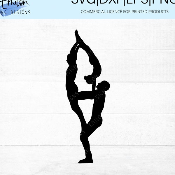 Akrobatische Gymnastik Balance SVG-Datei für Cricut und Silhouette geschnitten | Gymnastik SVG Akrobatik SVG, png, eps, dxf