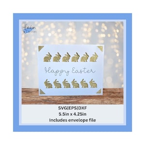 Happy Easter Insert Card SVG cut file | Cricut Joy Compatible Easter Insert Card with cut out bunny rabbits and full instructions