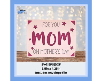 For You Mom on Mother's Day Insert card SVG cut file for cricut and silhouette with cut out hearts | Joy card mat compatible