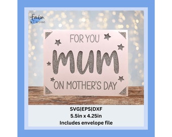 For You Mum on Mother's Day Insert card SVG cut file for cricut and silhouette with cut out hearts | Joy card mat compatible