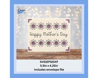 Happy Mother's Day Insert card SVG with flowers | Joy compatible cut file