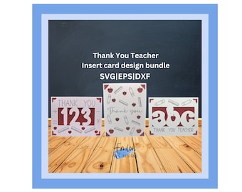 Thank You Teacher Insert Card SVG cut file bundle | Cricut Joy Compatible Thank you Insert Cards with full instructions